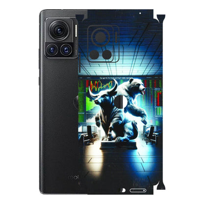 Motorola Phone Skins (All Models) - Stock Market Sensex Bear vs Bulls - 3D Embossed Finish (L-15) Motorola Moto Edge 30 Ultra (5G)