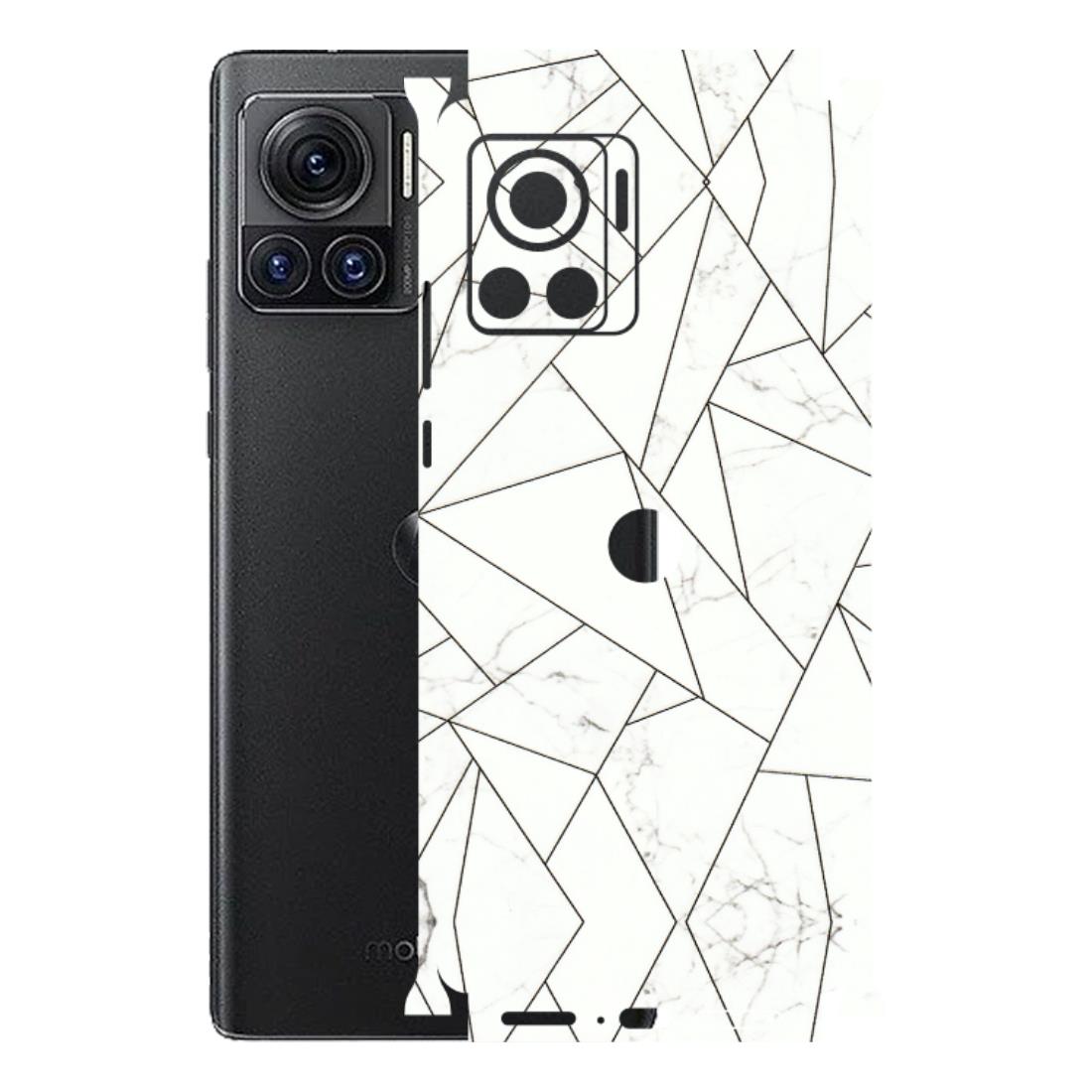 Motorola Phone Skins (All Models) - Luxury White Marble Effect - 3D Embossed Finish (L-168) Motorola Moto Edge 30 Ultra (5G)