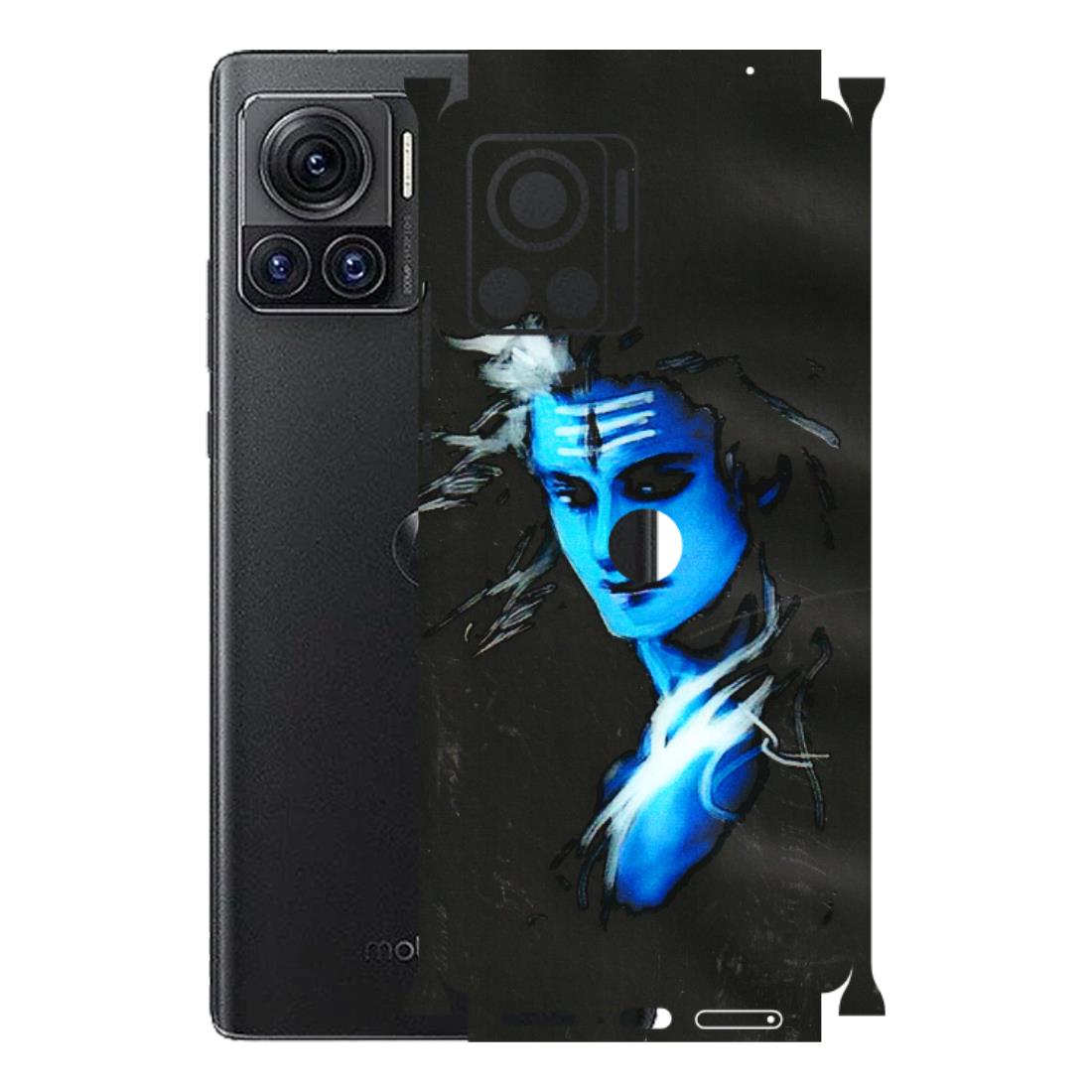 Motorola Phone Skins (All Models) - Har Har Mahadev Blue/Black - 3D Embossed Finish (L-185) Motorola Moto Edge 30 Ultra (5G)