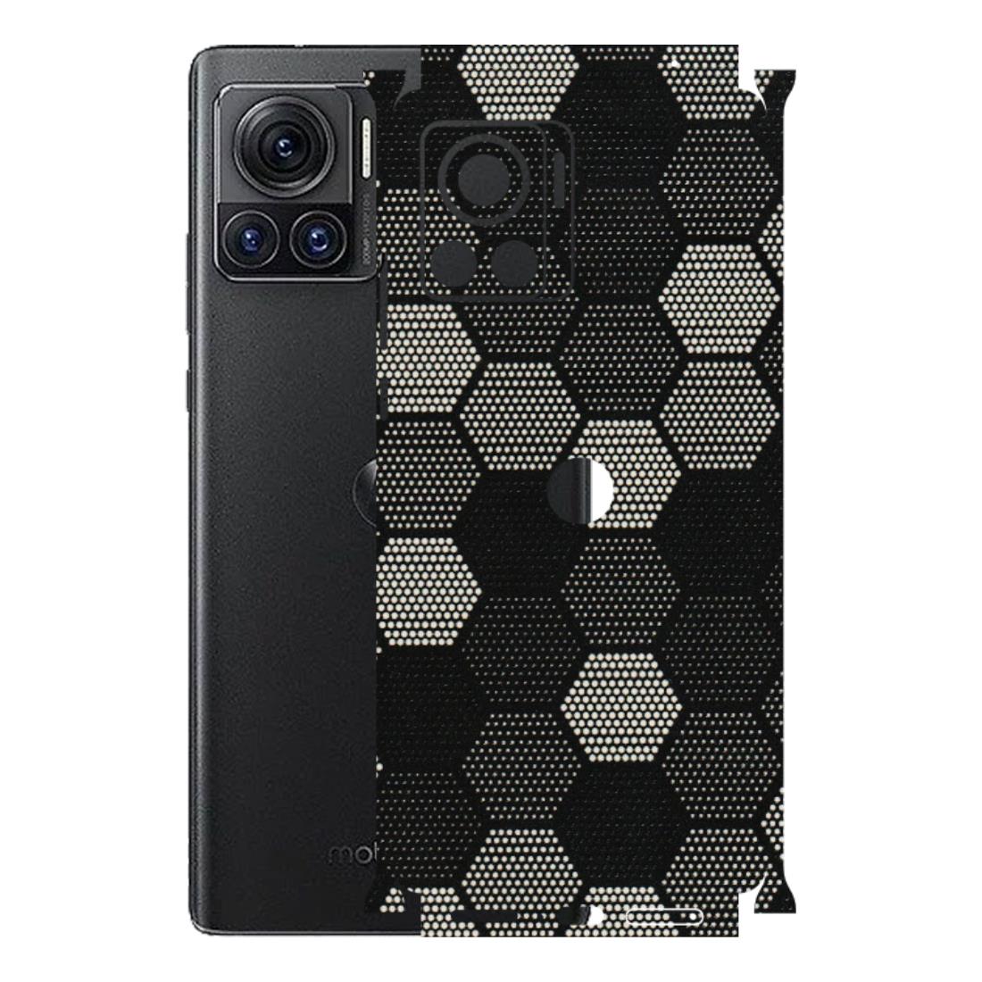 Motorola Phone Skins (All Models) - Black & White Dotted Honeycomb Texture - 3D Embossed Finish (L-202) Motorola Moto Edge 30 Ultra (5G)