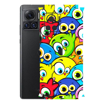 Motorola Phone Skins (All Models) - Cute Fluffy Birds - 3D Embossed Finish (L-213) Motorola Moto Edge 30 Ultra (5G)