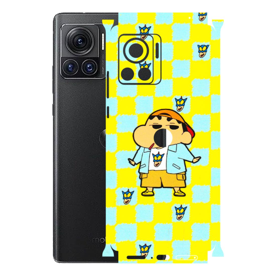 Motorola Phone Skins (All Models) - Yellow Blue Shinchan Cute - 3D Embossed Finish (L-221) Motorola Moto Edge 30 Ultra (5G)