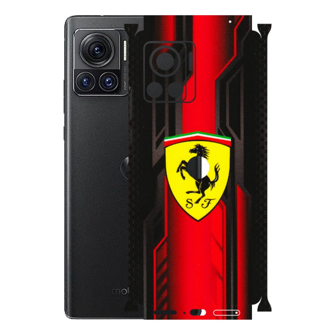 Motorola Phone Skins (All Models) - Black Ferrari Logo - 3D Embossed Finish (L-253) Motorola Moto Edge 30 Ultra (5G)
