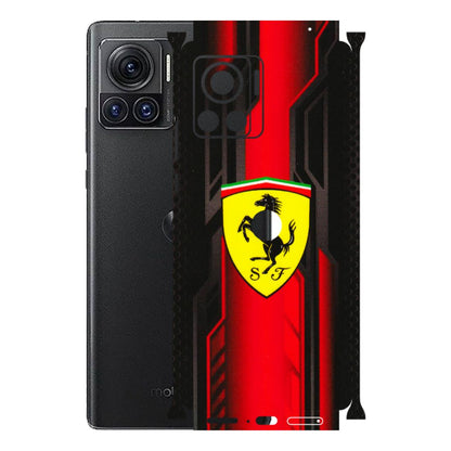 Motorola Phone Skins (All Models) - Black Ferrari Logo - 3D Embossed Finish (L-253) Motorola Moto Edge 30 Ultra (5G)