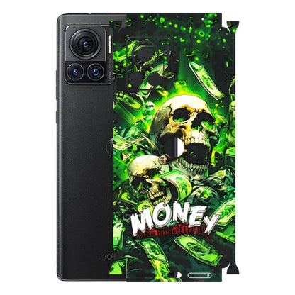 Motorola Phone Skins (All Models) - Skull Money - 3D Embossed Finish (L-303) Motorola Moto Edge 30 Ultra (5G)