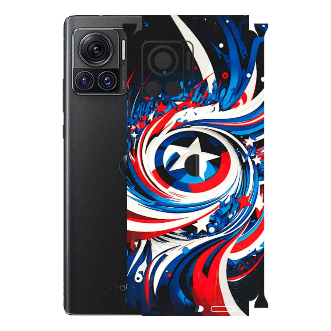 Motorola Phone Skins (All Models) - Captain America Logo - 3D Embossed Finish (L-307) Motorola Moto Edge 30 Ultra (5G)