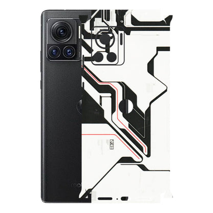 Motorola Phone Skins (All Models) - White Techy Logo - 3D Embossed Finish (L-312) Motorola Moto Edge 30 Ultra (5G)