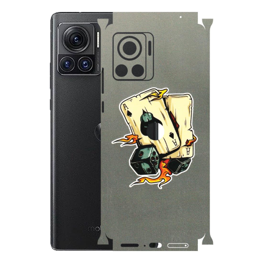 Motorola Phone Skins (All Models) - Grey Cards Of Ace - 3D Embossed Finish (L-77) Motorola Moto Edge 30 Ultra (5G)