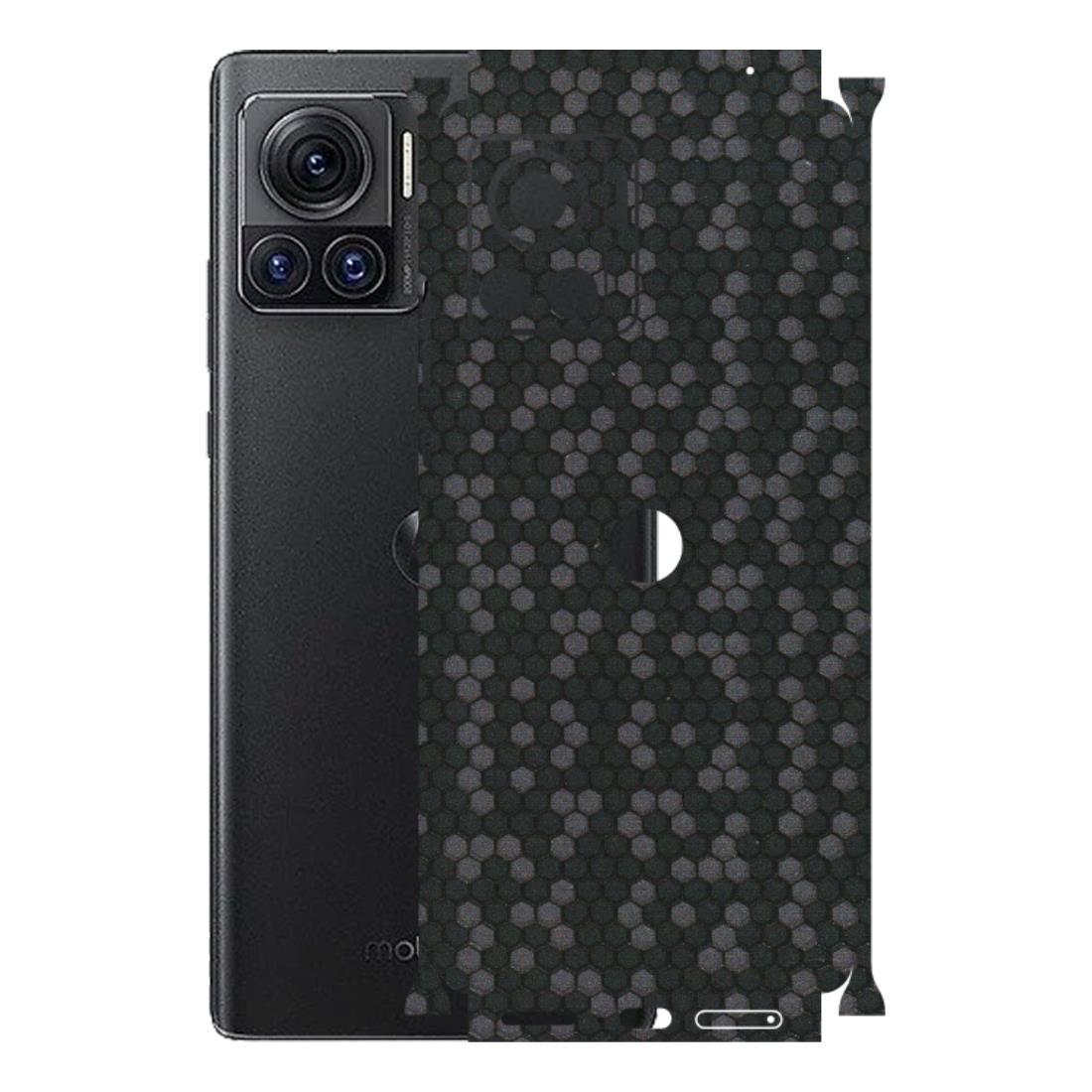 Motorola Phone Skins (All Models) - Black Grey Honeycomb Sober - 3D Embossed Finish (L-85) Motorola Moto Edge 30 Ultra (5G)