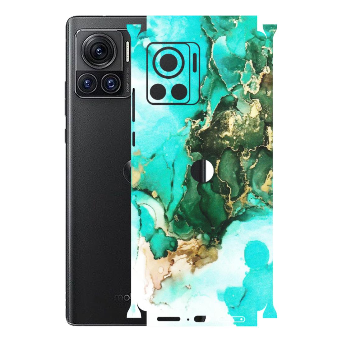 Motorola Phone Skins (All Models) - The Blue Gold Marble - Matte Finish (M-124) Motorola Moto Edge 30 Ultra (5G)