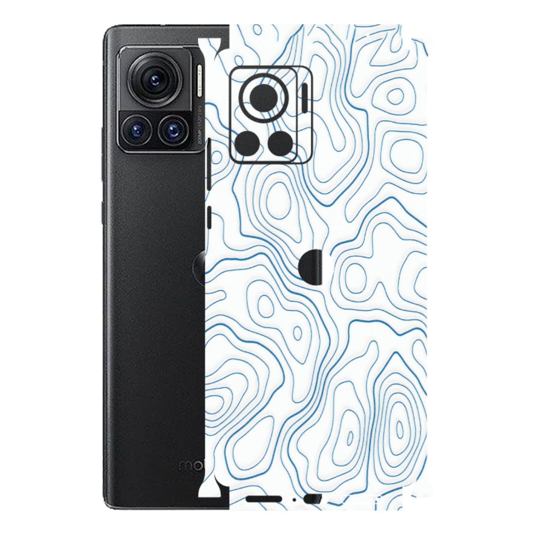 Motorola Phone Skins (All Models) - Blue And White Swirls - Matte Finish (M-139) Motorola Moto Edge 30 Ultra (5G)