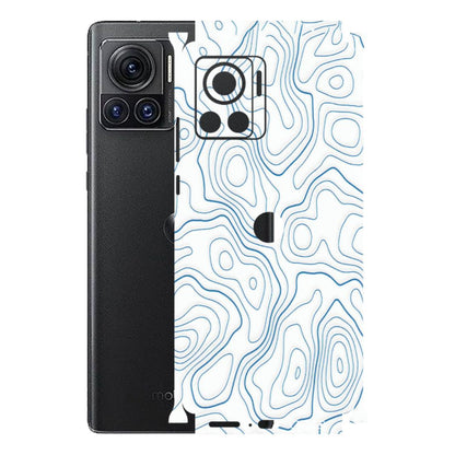 Motorola Phone Skins (All Models) - Blue And White Swirls - Matte Finish (M-139) Motorola Moto Edge 30 Ultra (5G)