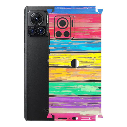Motorola Phone Skins (All Models) - Multi Colour Wooden Wall - Matte Finish (M-96) Motorola Moto Edge 30 Ultra (5G)