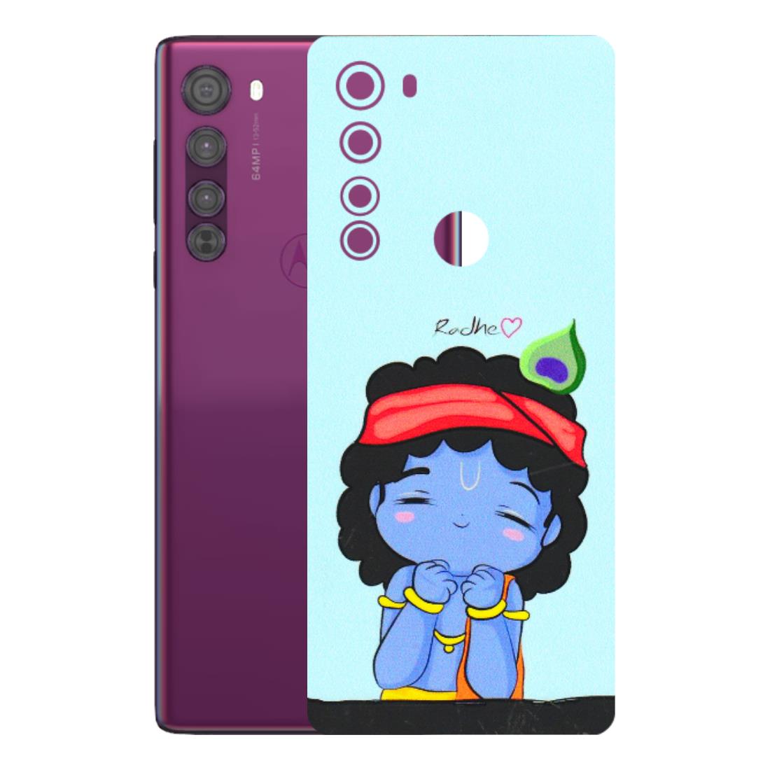 Motorola Phone Skins (All Models) - Radhe Radhe Cute Toon - 3D Embossed Finish (L-05) Motorola Moto Edge