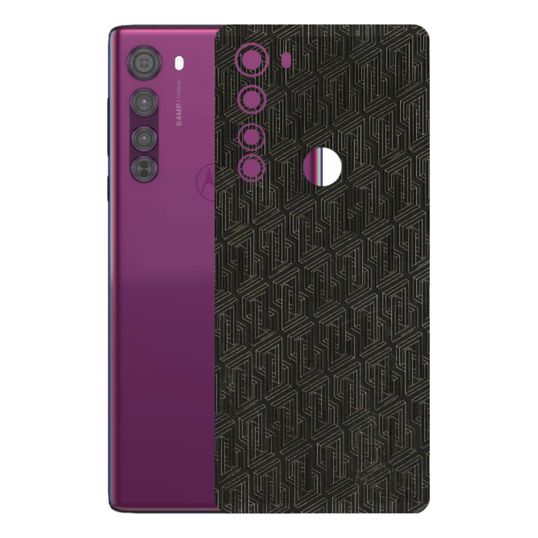 Motorola Phone Skins (All Models) - Black Abstract Pattern - 3D Embossed Finish (L-117) Motorola Moto Edge