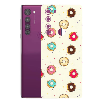 Motorola Phone Skins (All Models) - Mini Donuts Doodle Art - 3D Embossed Finish (L-122) Motorola Moto Edge