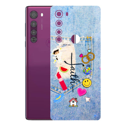 Motorola Phone Skins (All Models) - Denim Jeans Pocket - 3D Embossed Finish (L-134) Motorola Moto Edge