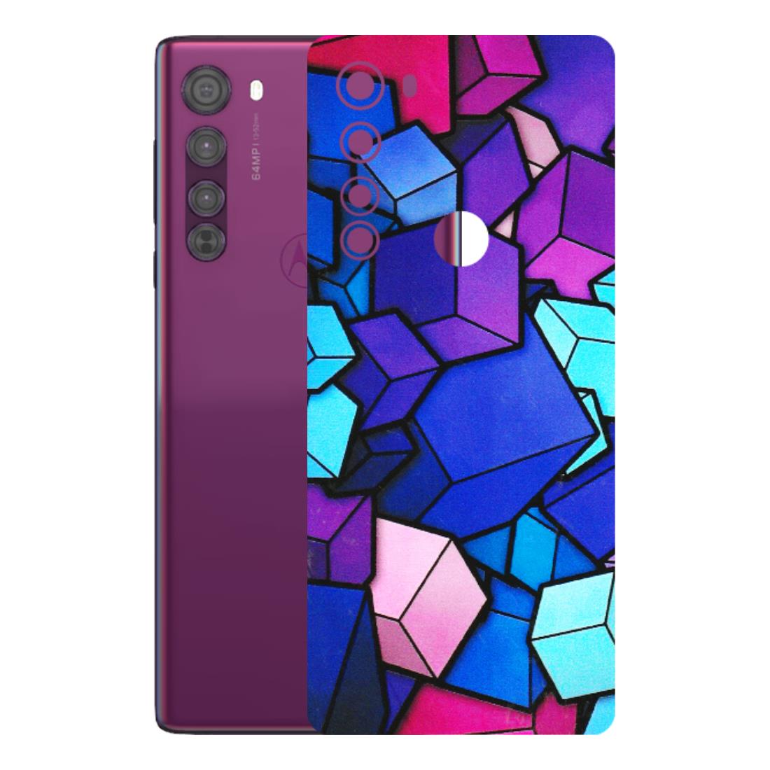 Motorola Phone Skins (All Models) - Cube Doodle - 3D Embossed Finish (L-141) Motorola Moto Edge