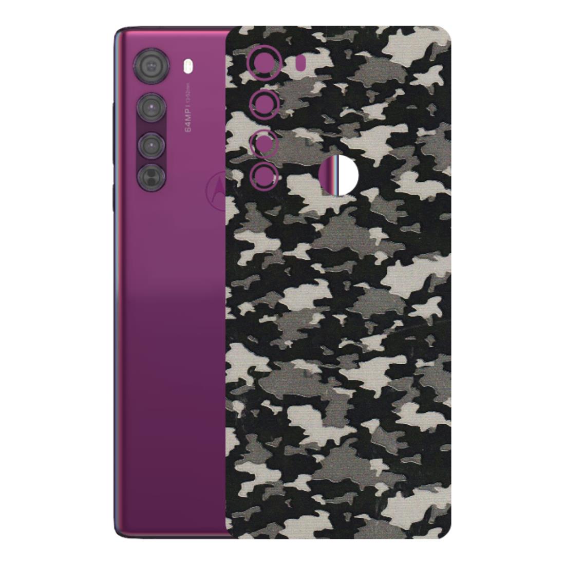 Motorola Phone Skins (All Models) - Black/Grey Camoflaunge - 3D Embossed Finish (L-142) Motorola Moto Edge