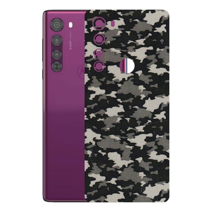 Motorola Phone Skins (All Models) - Black/Grey Camoflaunge - 3D Embossed Finish (L-142) Motorola Moto Edge