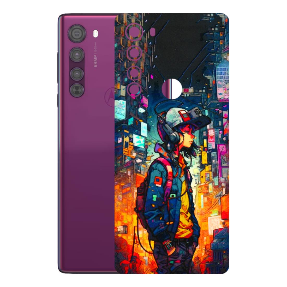 Motorola Phone Skins (All Models) - Street Anime Guy - 3D Embossed Finish (L-158) Motorola Moto Edge