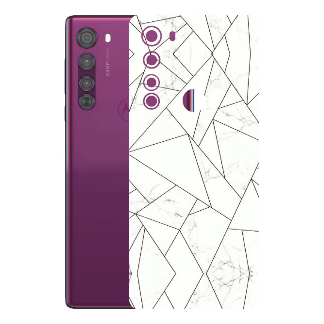 Motorola Phone Skins (All Models) - Luxury White Marble Effect - 3D Embossed Finish (L-168) Motorola Moto Edge