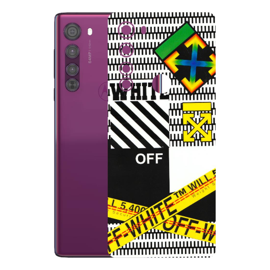 Motorola Phone Skins (All Models) - White Off Abstract - 3D Embossed Finish (L-172) Motorola Moto Edge