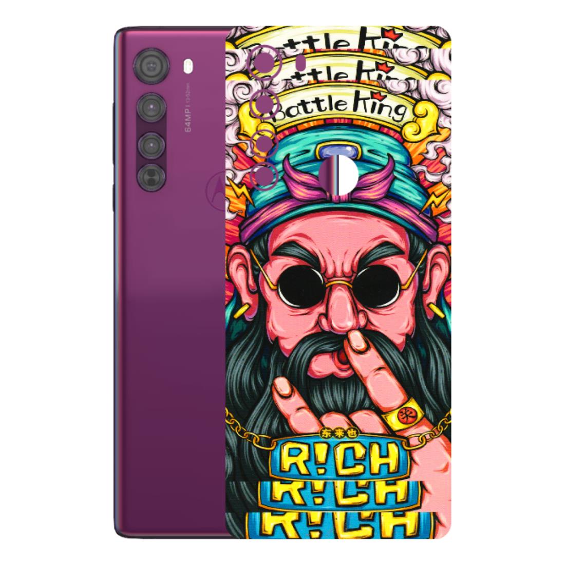 Motorola Phone Skins (All Models) - Battle King Dude Face - 3D Embossed Finish (L-178) Motorola Moto Edge