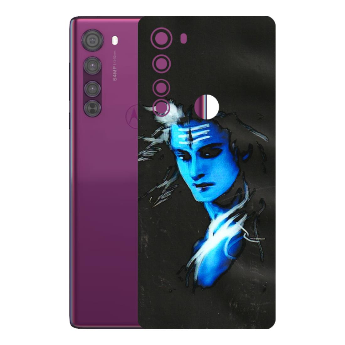 Motorola Phone Skins (All Models) - Har Har Mahadev Blue/Black - 3D Embossed Finish (L-185) Motorola Moto Edge