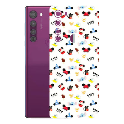 Motorola Phone Skins (All Models) - Minnie Mouse & Donald Doodles s - 3D Embossed Finish (L-194) Motorola Moto Edge
