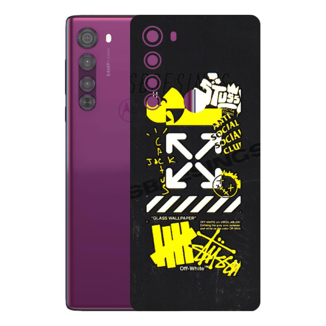 Motorola Phone Skins (All Models) - Anti Social Graffiti - 3D Embossed Finish (L-198) Motorola Moto Edge