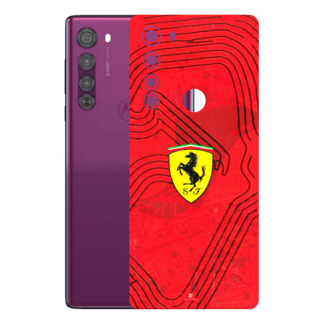 Motorola Phone Skins (All Models) - Red Ferrari Logo Stylish - 3D Embossed Finish (L-238) Motorola Moto Edge