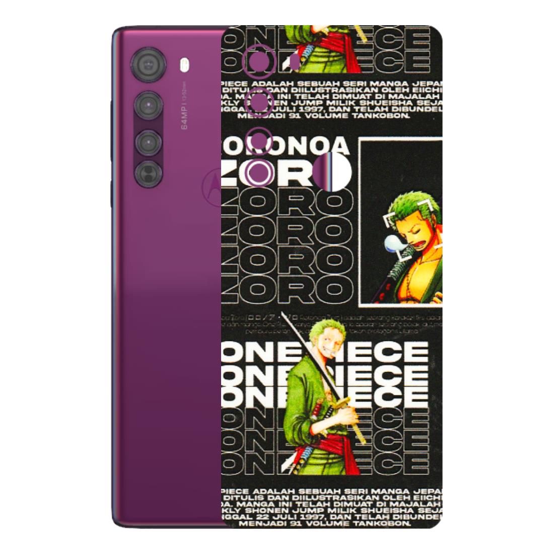Motorola Phone Skins (All Models) - One Piece Zoro - 3D Embossed Finish (L-250) Motorola Moto Edge