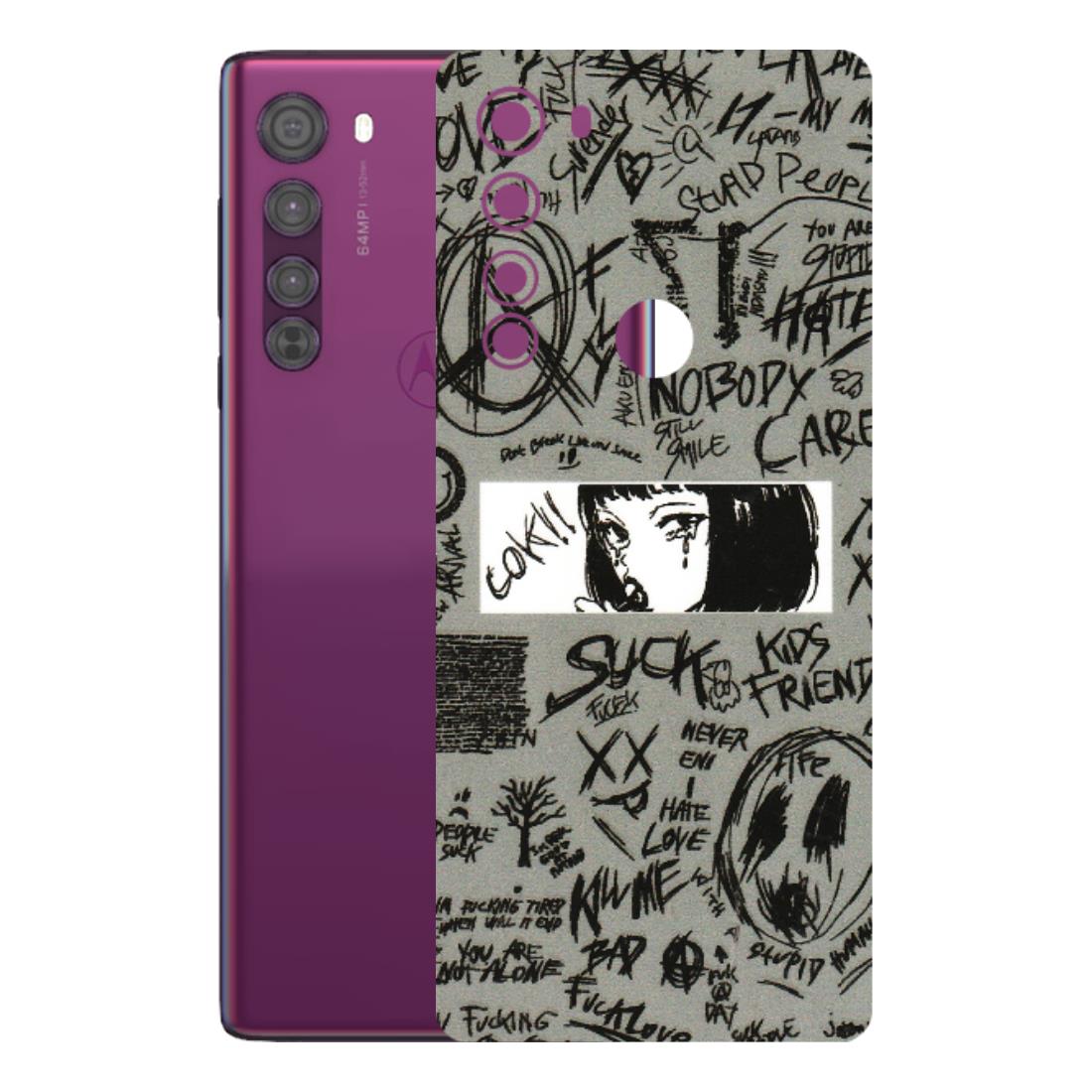Motorola Phone Skins (All Models) - Never Have Love Anime - 3D Embossed Finish (L-260) Motorola Moto Edge