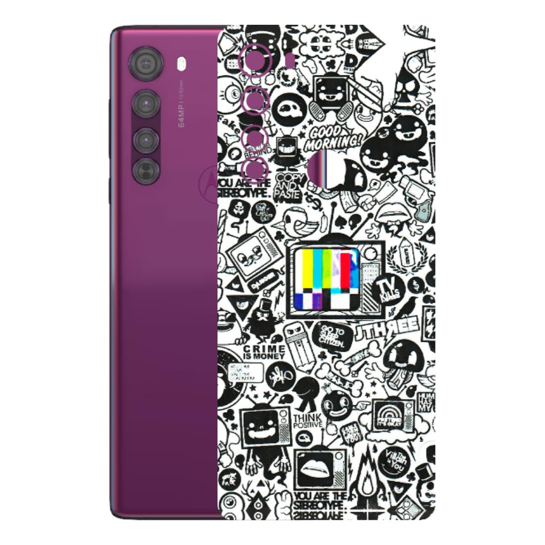 Motorola Phone Skins (All Models) - Doodles Positive Art - 3D Embossed Finish (L-263) Motorola Moto Edge