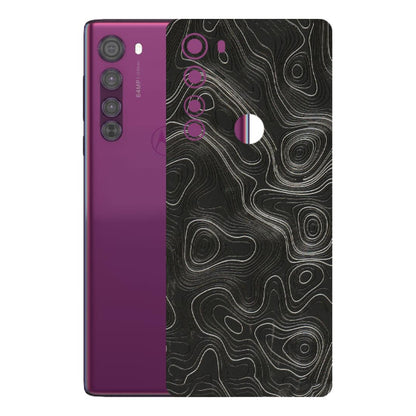 Motorola Phone Skins (All Models) - Abstract White Line Map - 3D Embossed Finish (L-269) Motorola Moto Edge