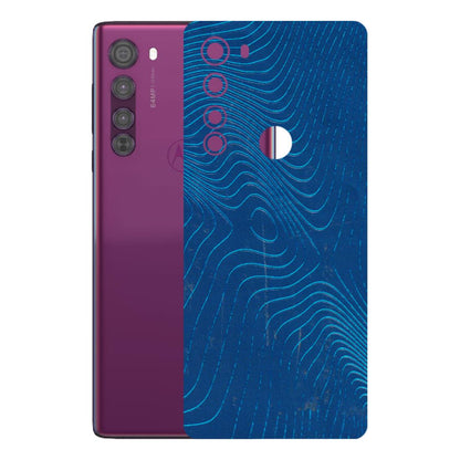 Motorola Phone Skins (All Models) - Abstract Blue Line Map - 3D Embossed Finish (L-272) Motorola Moto Edge