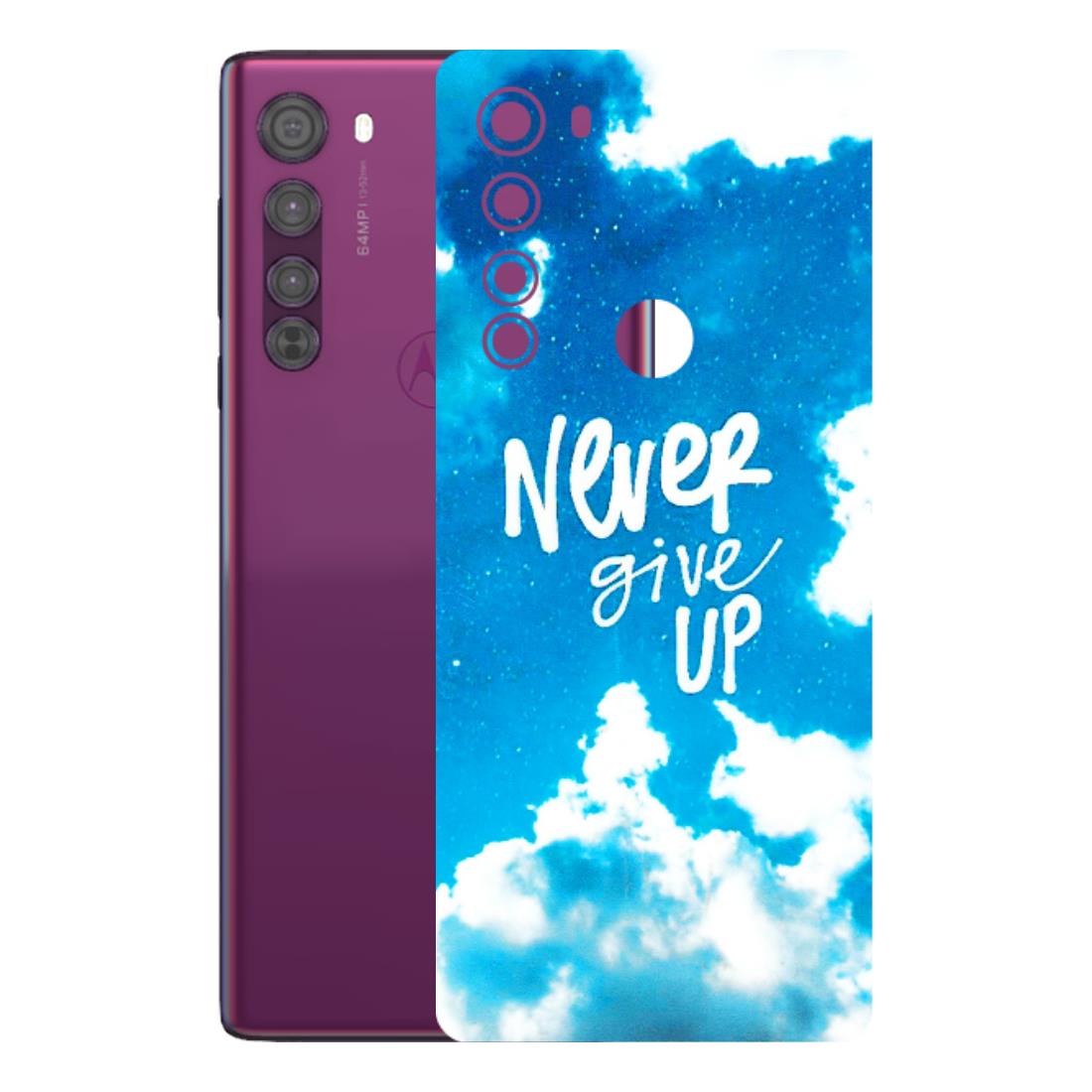 Motorola Phone Skins (All Models) - Never Give Up - 3D Embossed Finish (L-279) Motorola Moto Edge