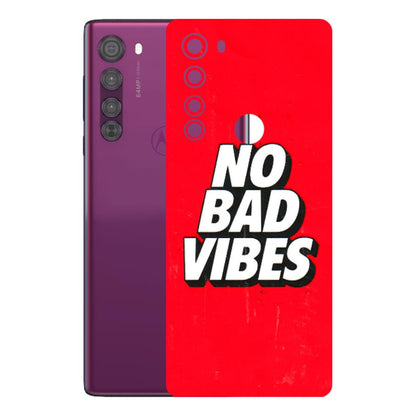 Motorola Phone Skins (All Models) - No Bad Vibes - 3D Embossed Finish (L-280) Motorola Moto Edge