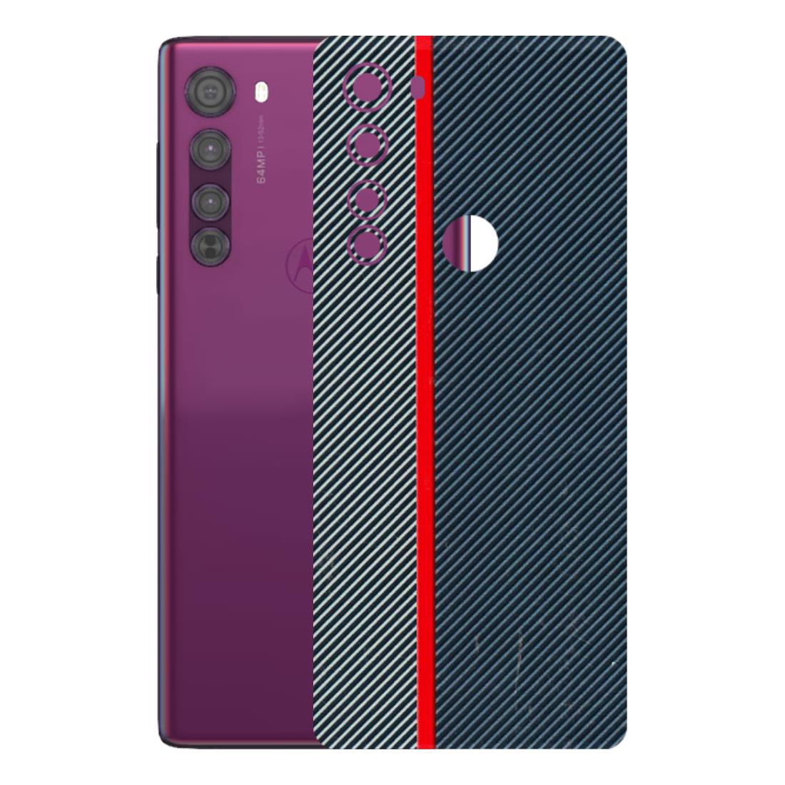 Motorola Phone Skins (All Models) - Blue Sober Lines - 3D Embossed Finish (L-305) Motorola Moto Edge