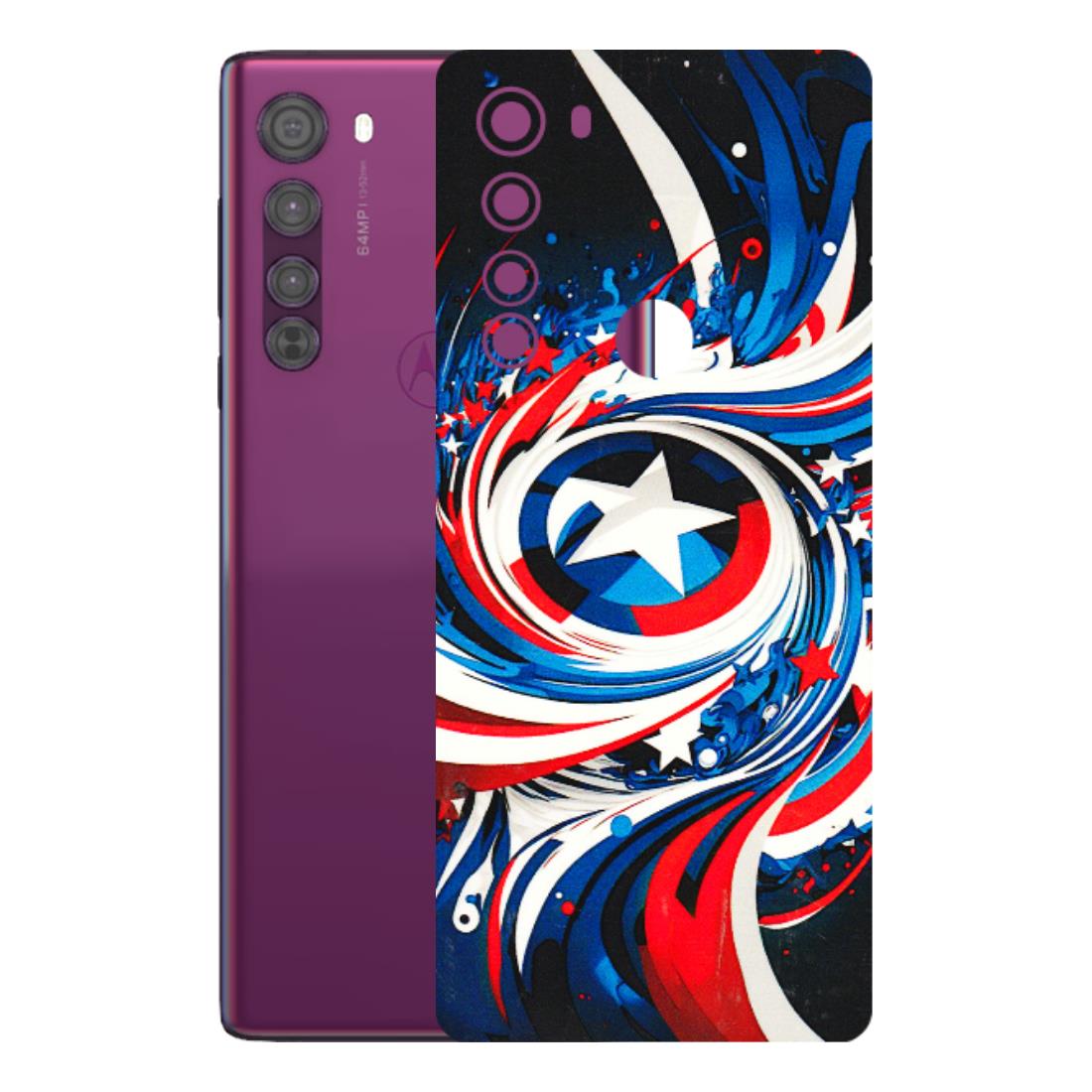 Motorola Phone Skins (All Models) - Captain America Logo - 3D Embossed Finish (L-307) Motorola Moto Edge