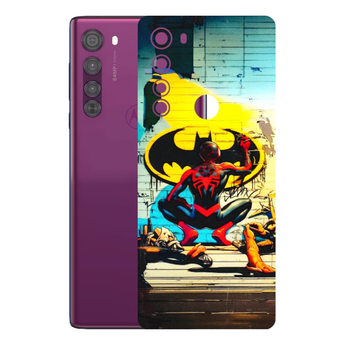 Motorola Phone Skins (All Models) - New Spiderman Bat Logo - 3D Embossed Finish (L-309) Motorola Moto Edge