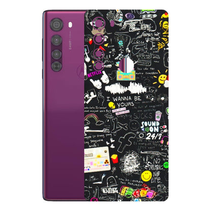 Motorola Phone Skins (All Models) - Black Creatives Doodles - 3D Embossed Finish (L-311) Motorola Moto Edge