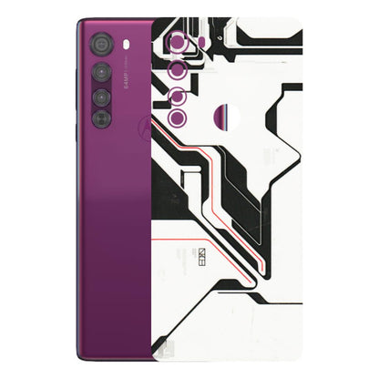 Motorola Phone Skins (All Models) - White Techy Logo - 3D Embossed Finish (L-312) Motorola Moto Edge
