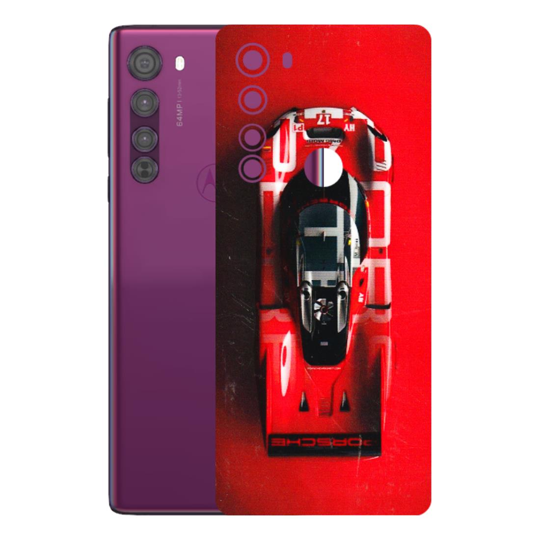 Motorola Phone Skins (All Models) - Red Porsche Car Logo - 3D Embossed Finish (L-315) Motorola Moto Edge