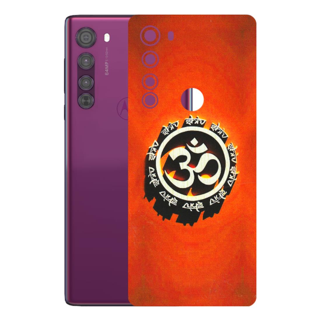 Motorola Phone Skins (All Models) - Aum Shiv Orange - 3D Embossed Finish (L-32) Motorola Moto Edge