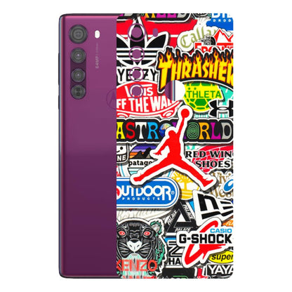Motorola Phone Skins (All Models) - Multi Brands Sticker Graffiti - 3D Embossed Finish (L-37) Motorola Moto Edge
