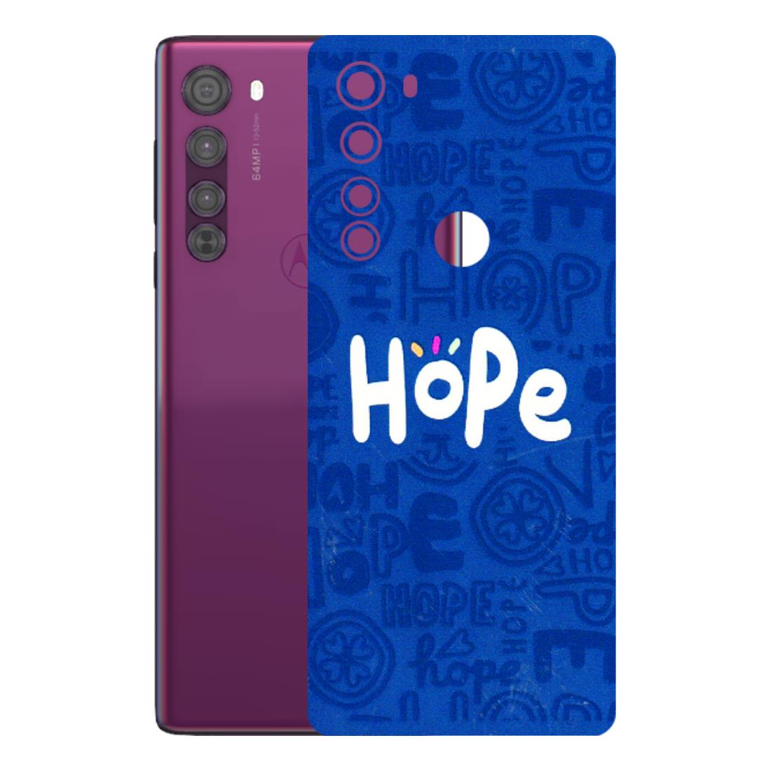 Motorola Phone Skins (All Models) - Hope Doodles Blue - 3D Embossed Finish (L-43) Motorola Moto Edge