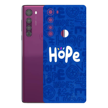 Motorola Phone Skins (All Models) - Hope Doodles Blue - 3D Embossed Finish (L-43) Motorola Moto Edge
