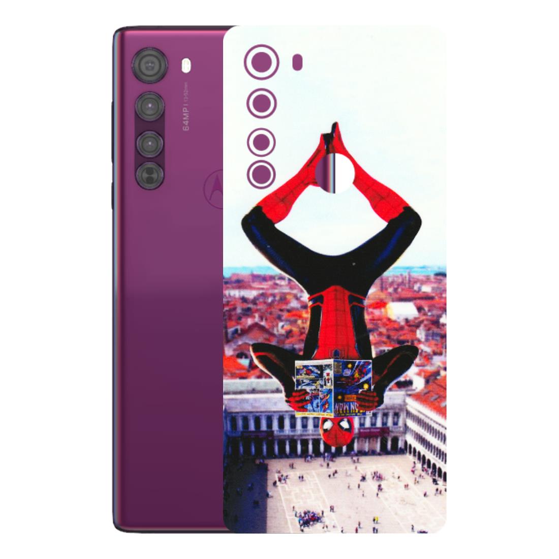 Motorola Phone Skins (All Models) - Spiderman Hanging - 3D Embossed Finish (L-53) Motorola Moto Edge